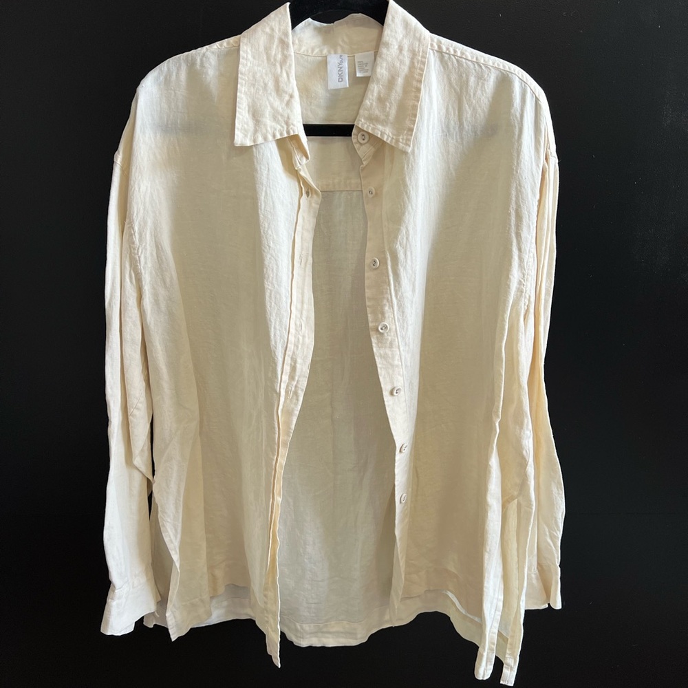 DKNY Cream Button Down Shirt